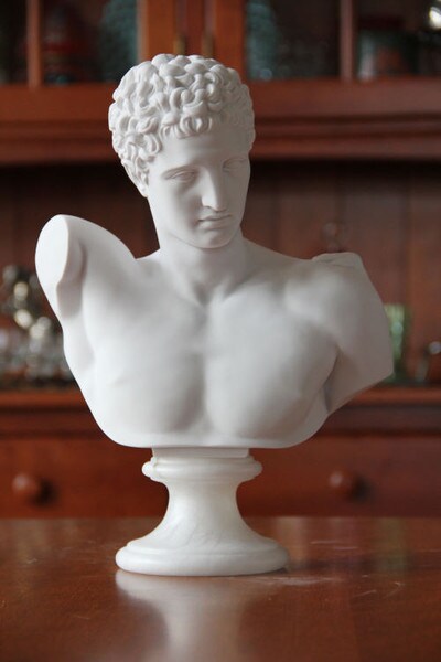 Bust of Hermes the messenger of the gods statue Praxiteles Olympus